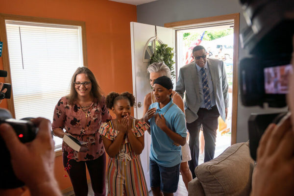 A New Home for Krikelas Family - Alton, IL - family walks inside for the first time